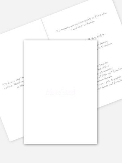 Trauerkarte Schriftlich