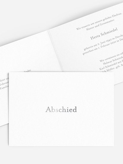 Trauerkarte Schriftlich
