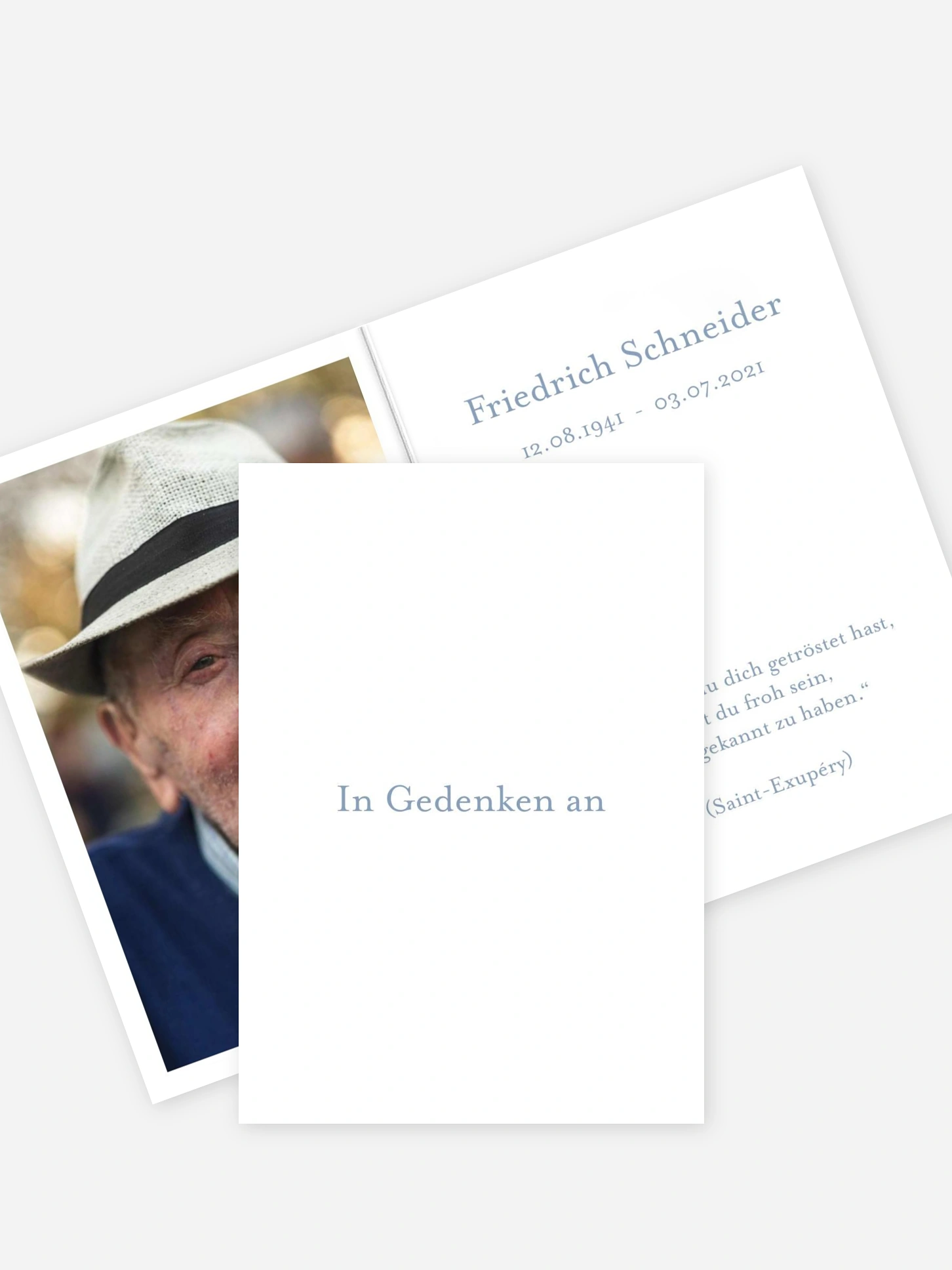 Sterbebild Schriftlich