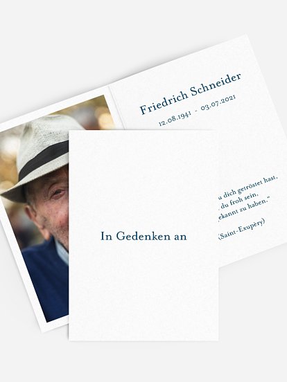 Sterbebild Schriftlich