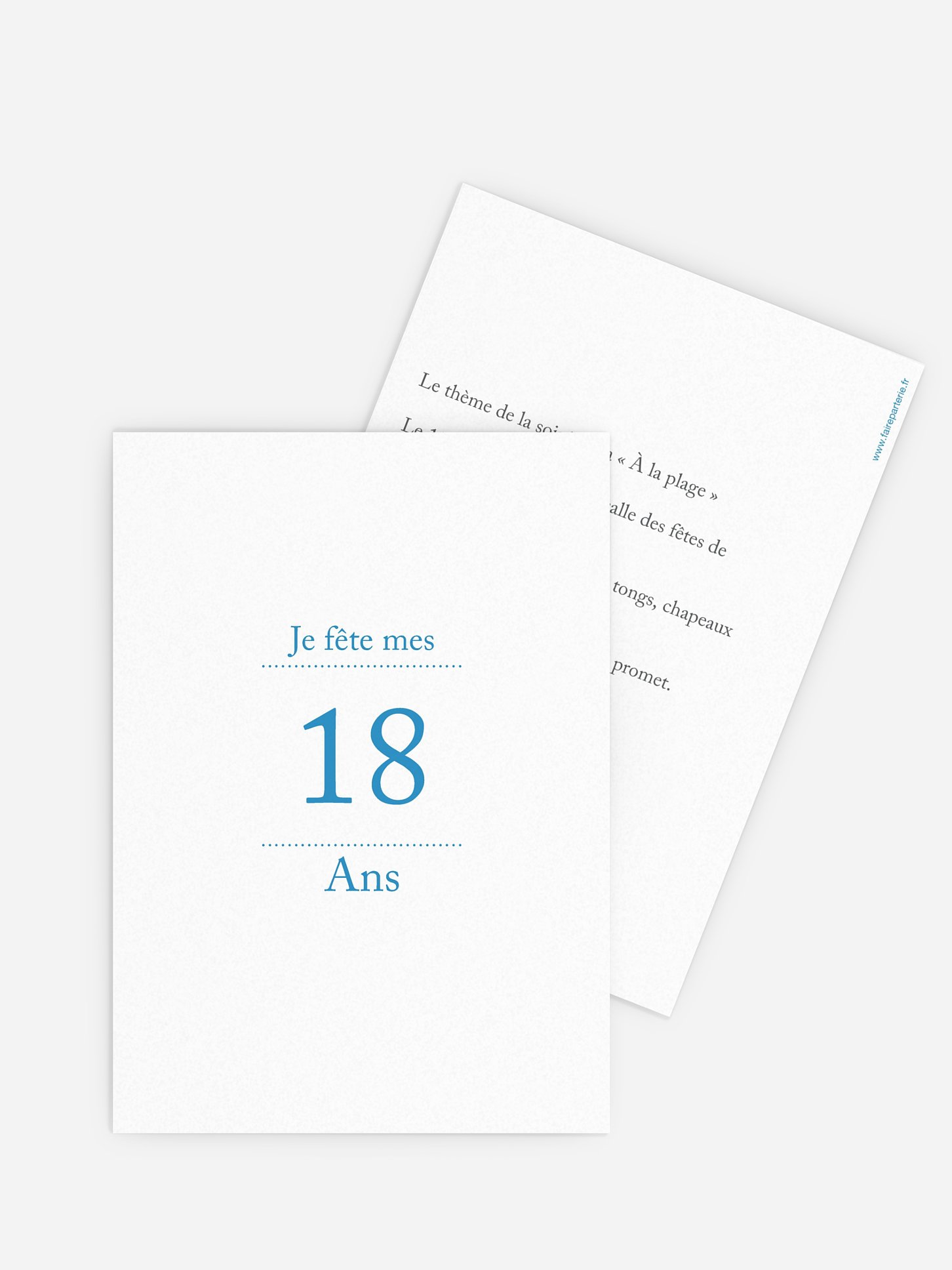 invitation anniversaire 18 Précision