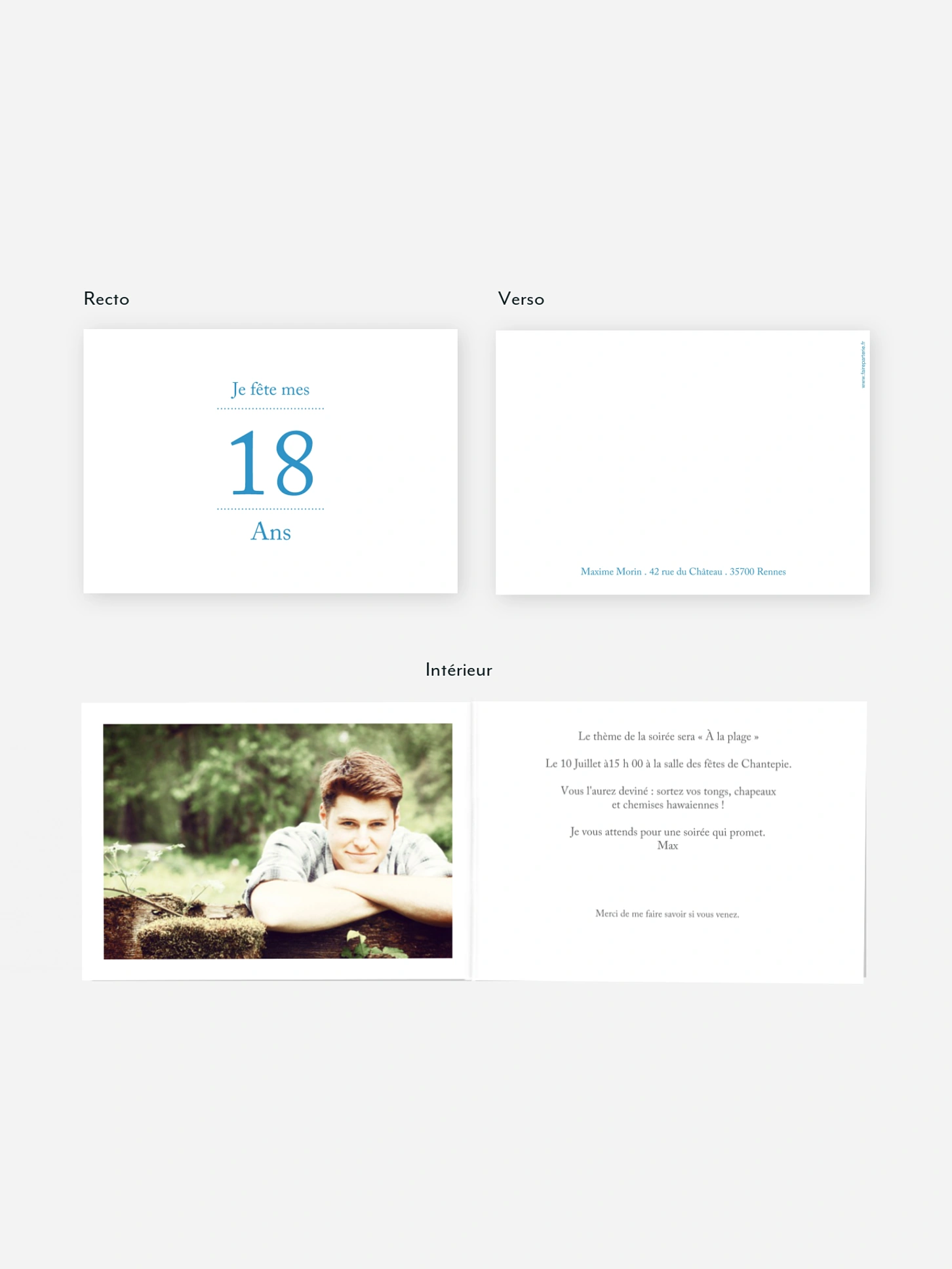 invitation anniversaire 18 Précision