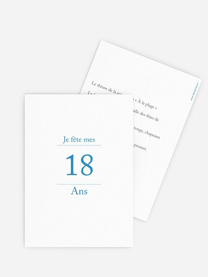 invitation anniversaire 18 Précision
