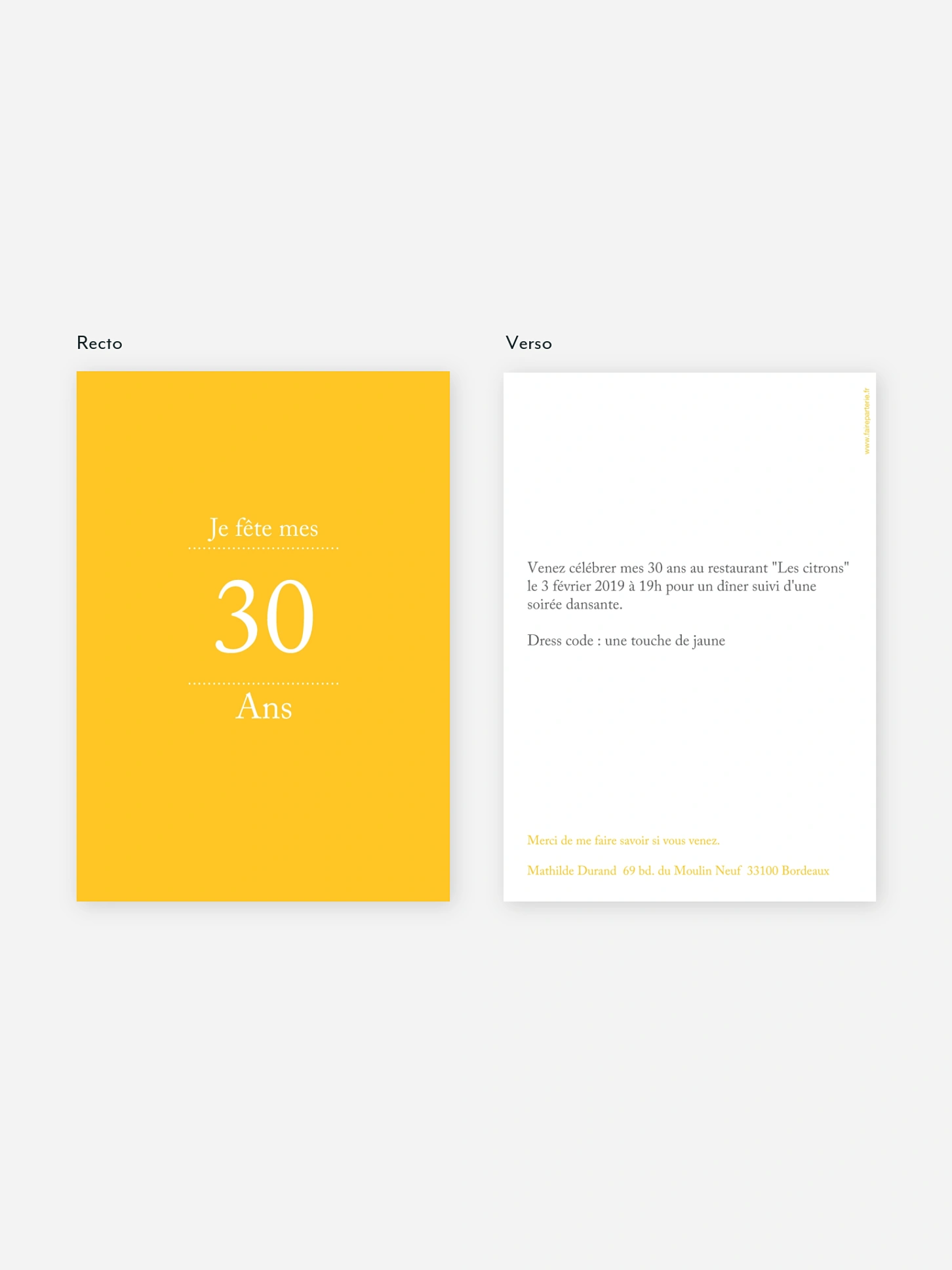 invitation anniversaire 30 Précision