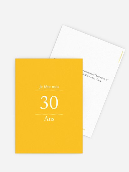 invitation anniversaire 30 Précision