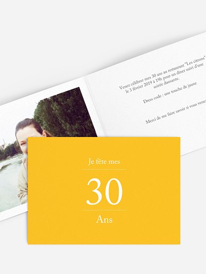 invitation anniversaire 30 Précision