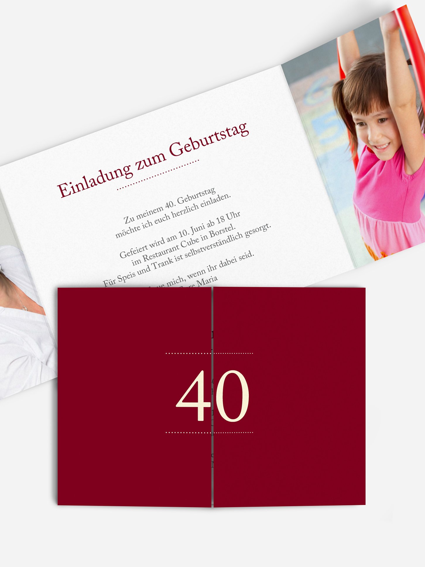 Einladung 40. Geburtstag Schreibklar