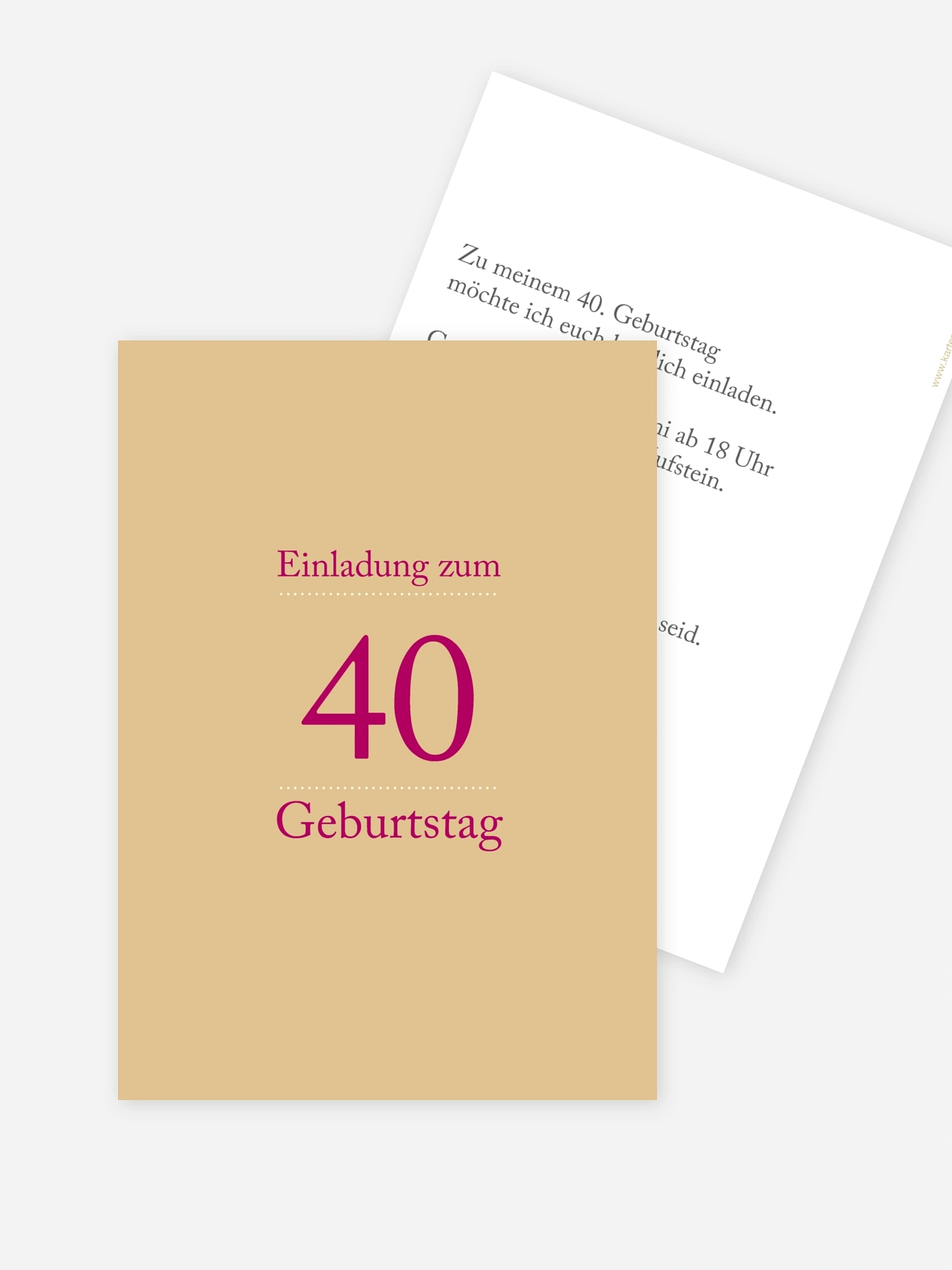 Einladung 40. Geburtstag Schreibklar