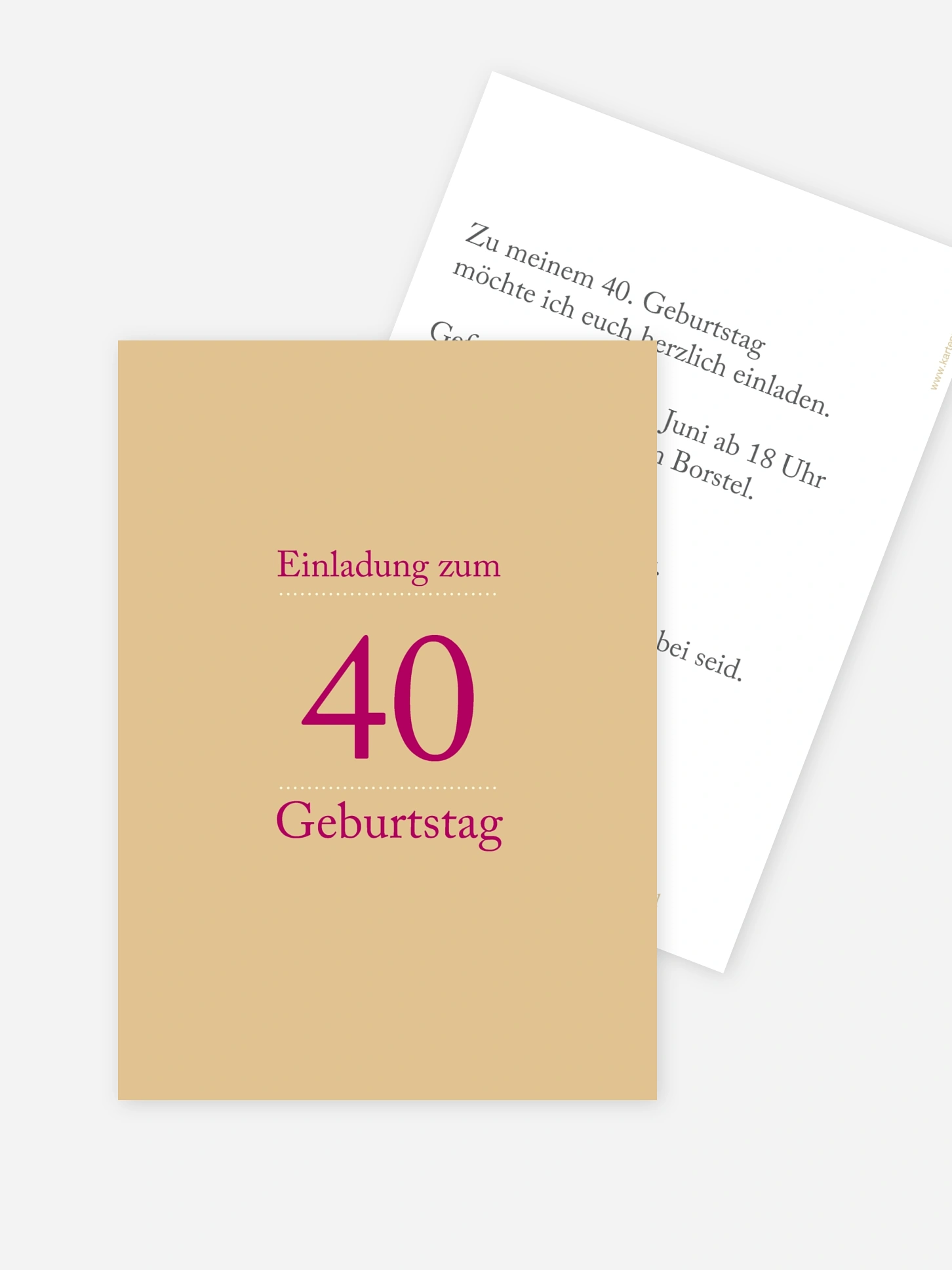 Einladung 40. Geburtstag Schreibklar