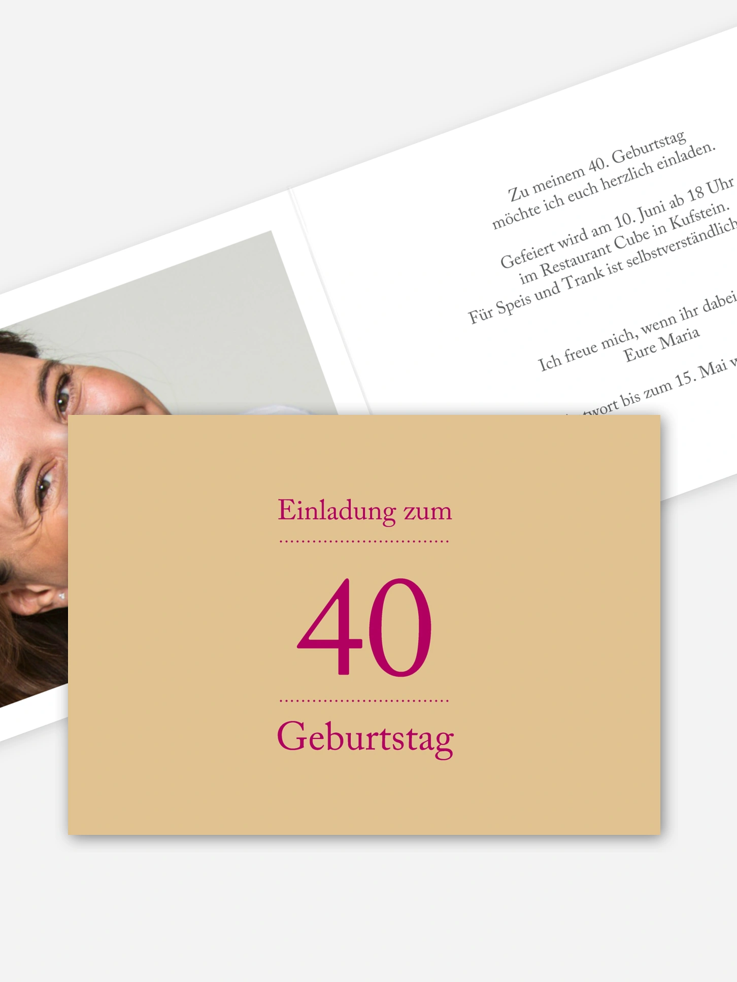 Einladung 40. Geburtstag Schreibklar