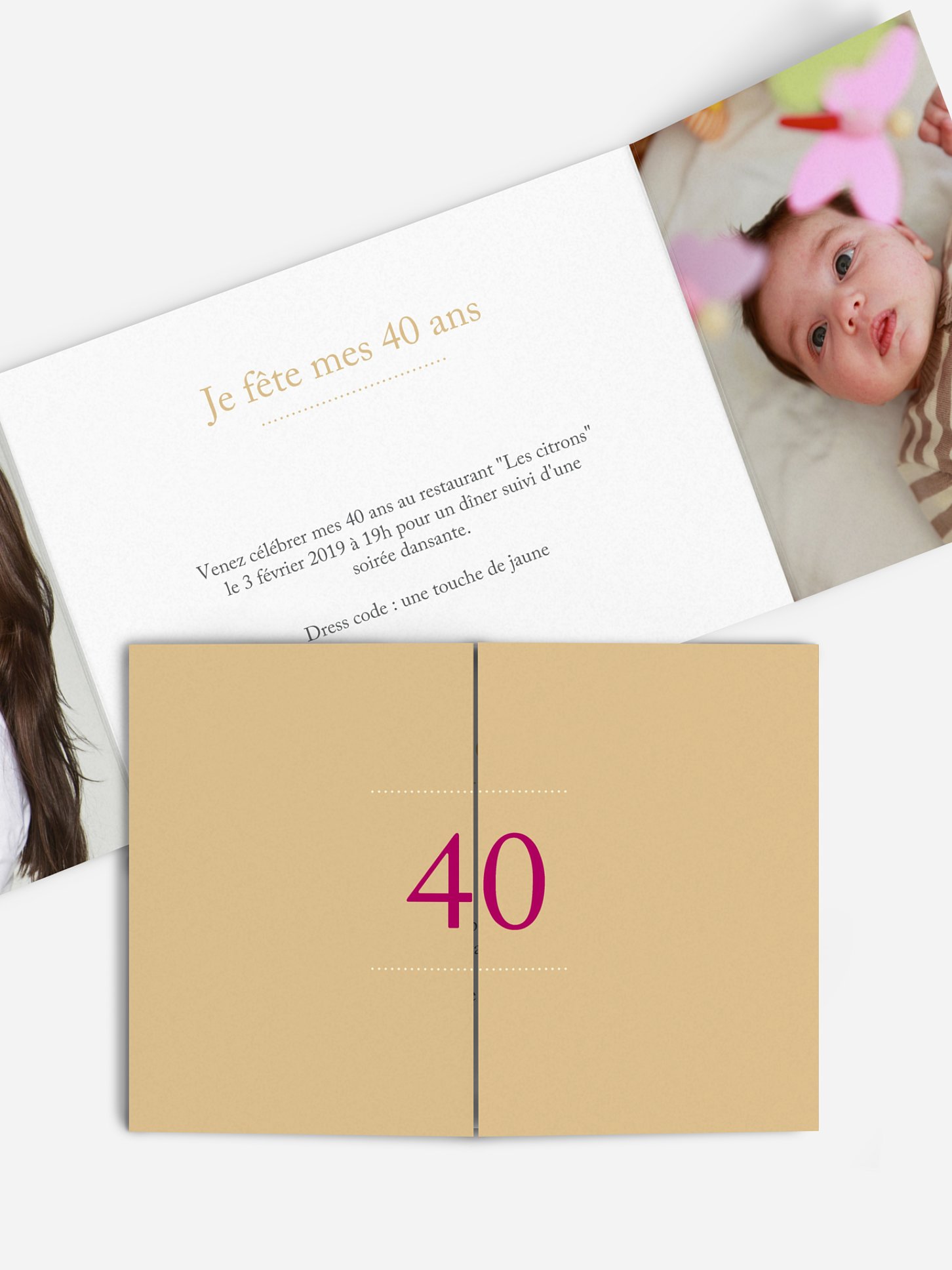 invitation anniversaire 40 Précision