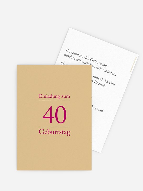 Einladung 40. Geburtstag Schreibklar