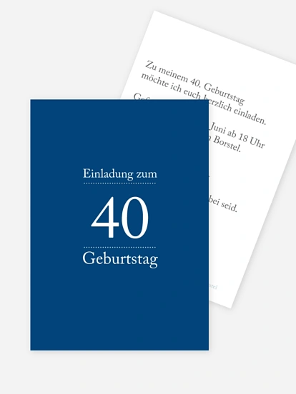 Einladung 40. Geburtstag Schreibklar