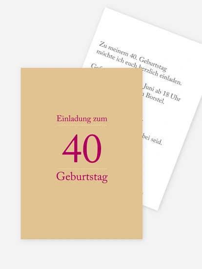 Einladung 40. Geburtstag Schreibklar