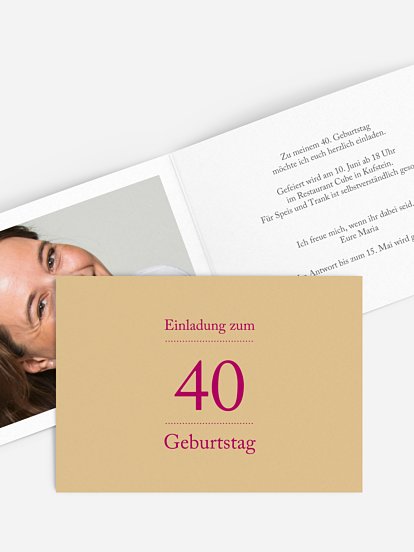 Einladung 40. Geburtstag Schreibklar