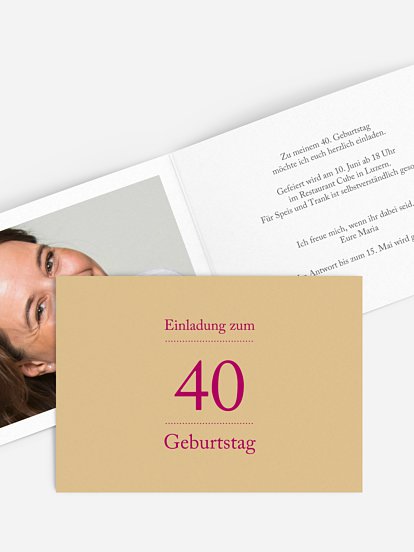 Einladung 40. Geburtstag Schreibklar