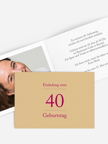 Einladung 40. Geburtstag Schreibklar