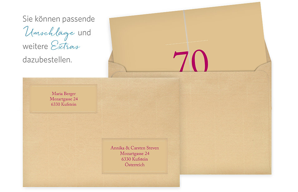Einladung 70. Geburtstag Schreibklar