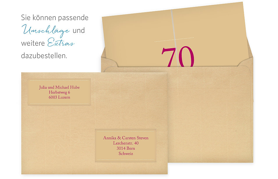 Einladung 70. Geburtstag Schreibklar