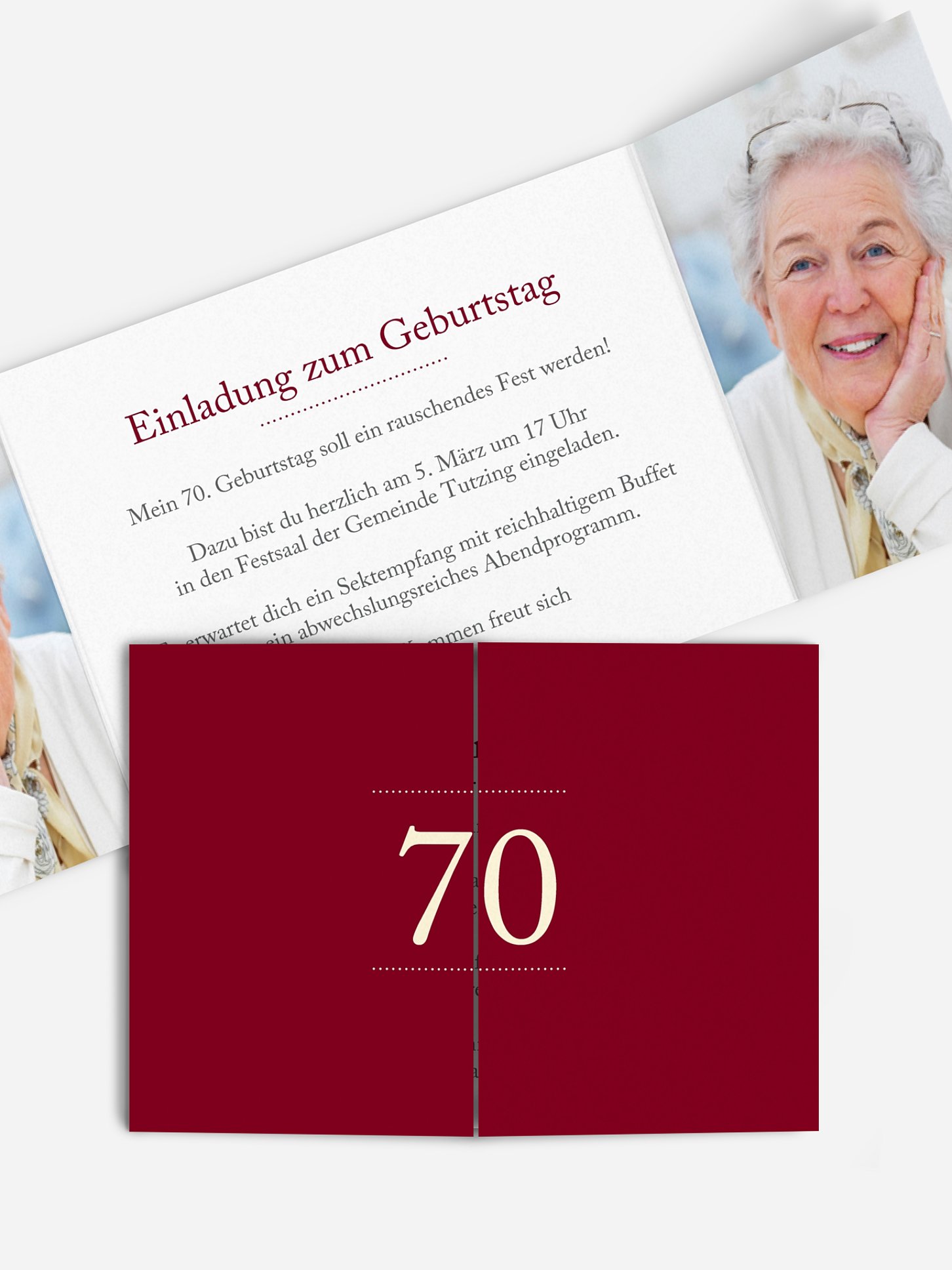 Einladung 70. Geburtstag Schreibklar
