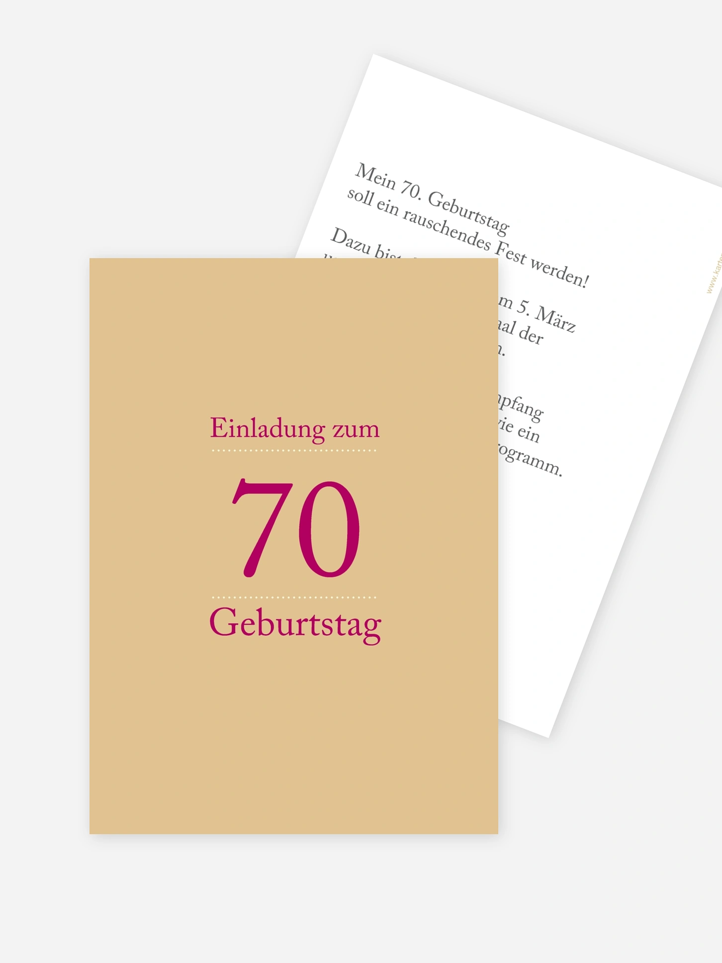 Einladung 70. Geburtstag Schreibklar