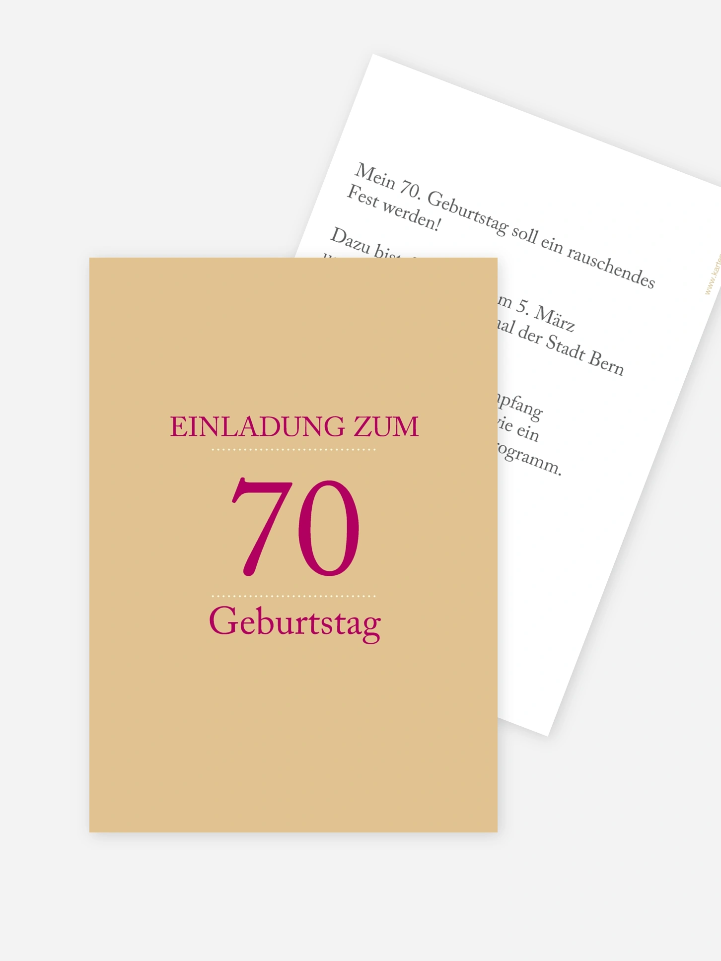 Einladung 70. Geburtstag Schreibklar