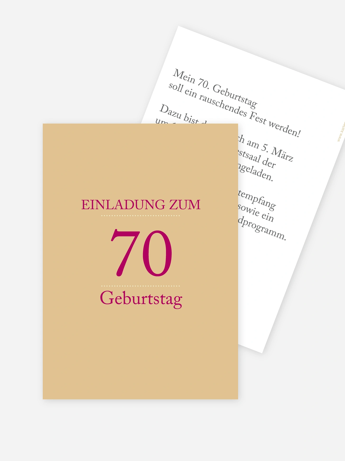 Einladung 70. Geburtstag Schreibklar