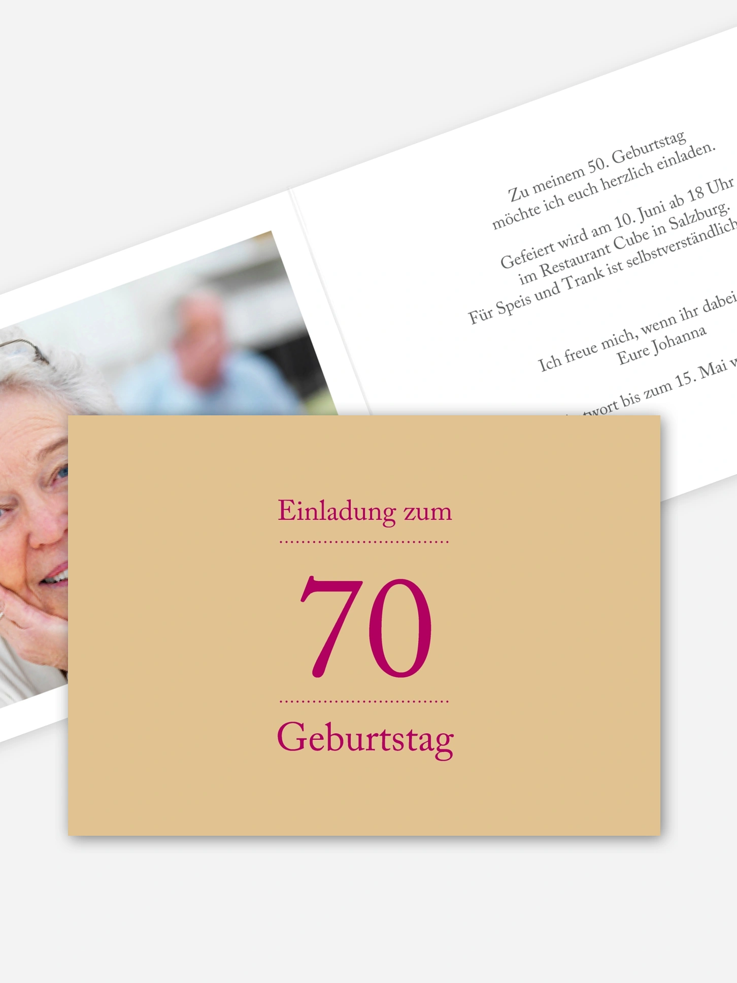 Einladung 70. Geburtstag Schreibklar