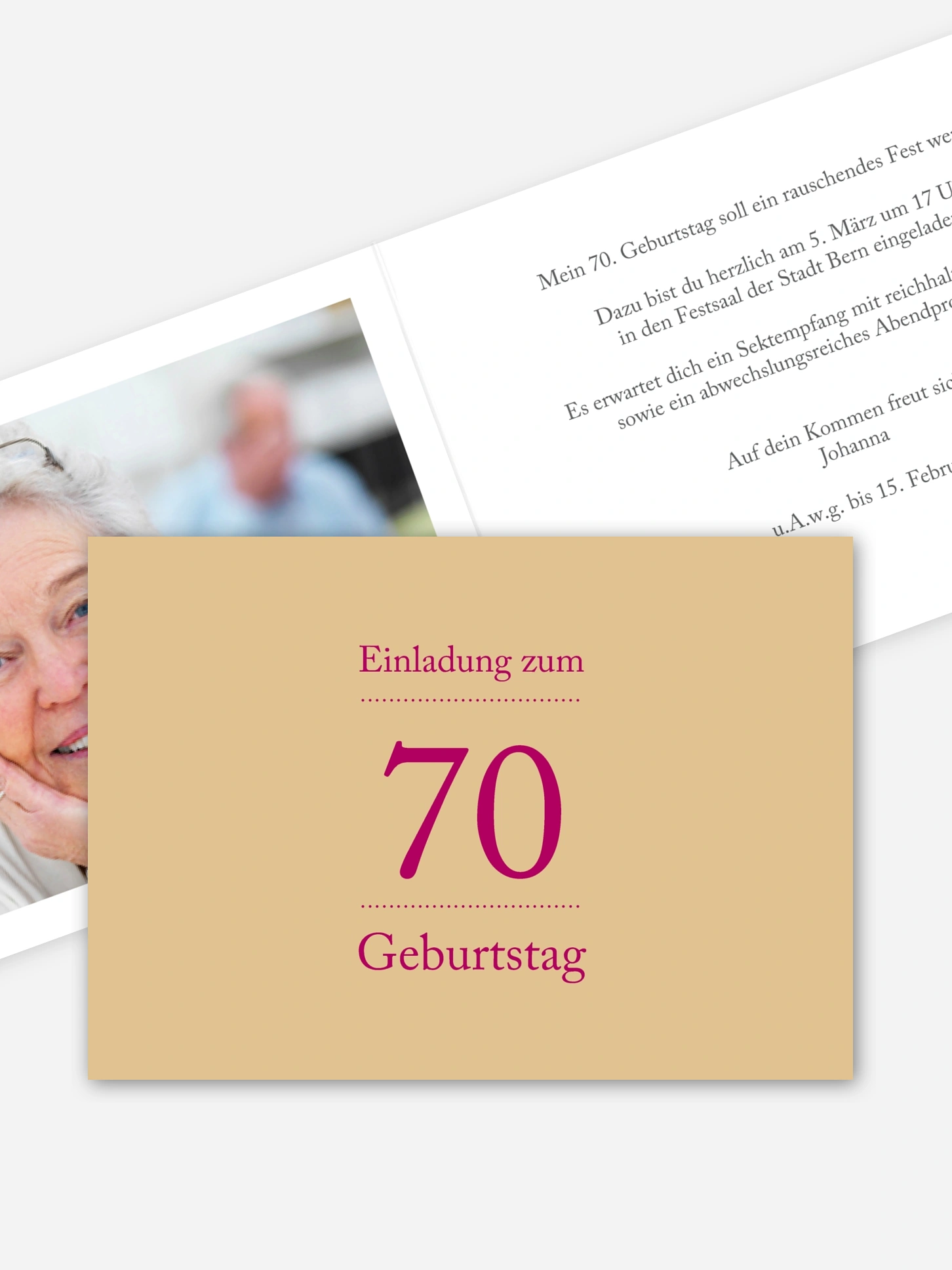 Einladung 70. Geburtstag Schreibklar