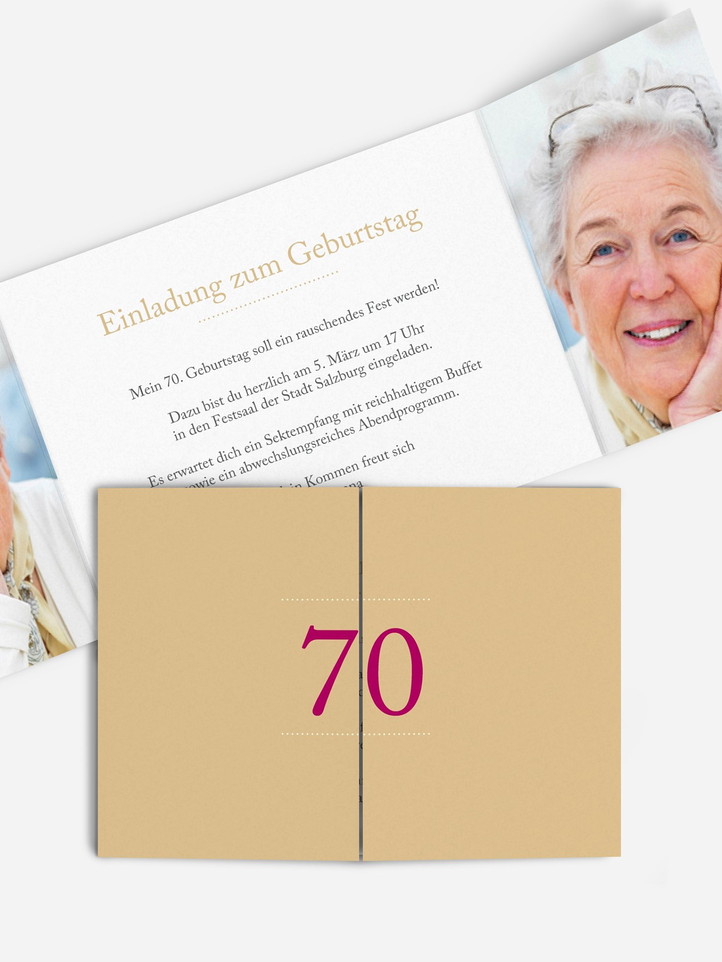 Einladung 70. Geburtstag Schreibklar