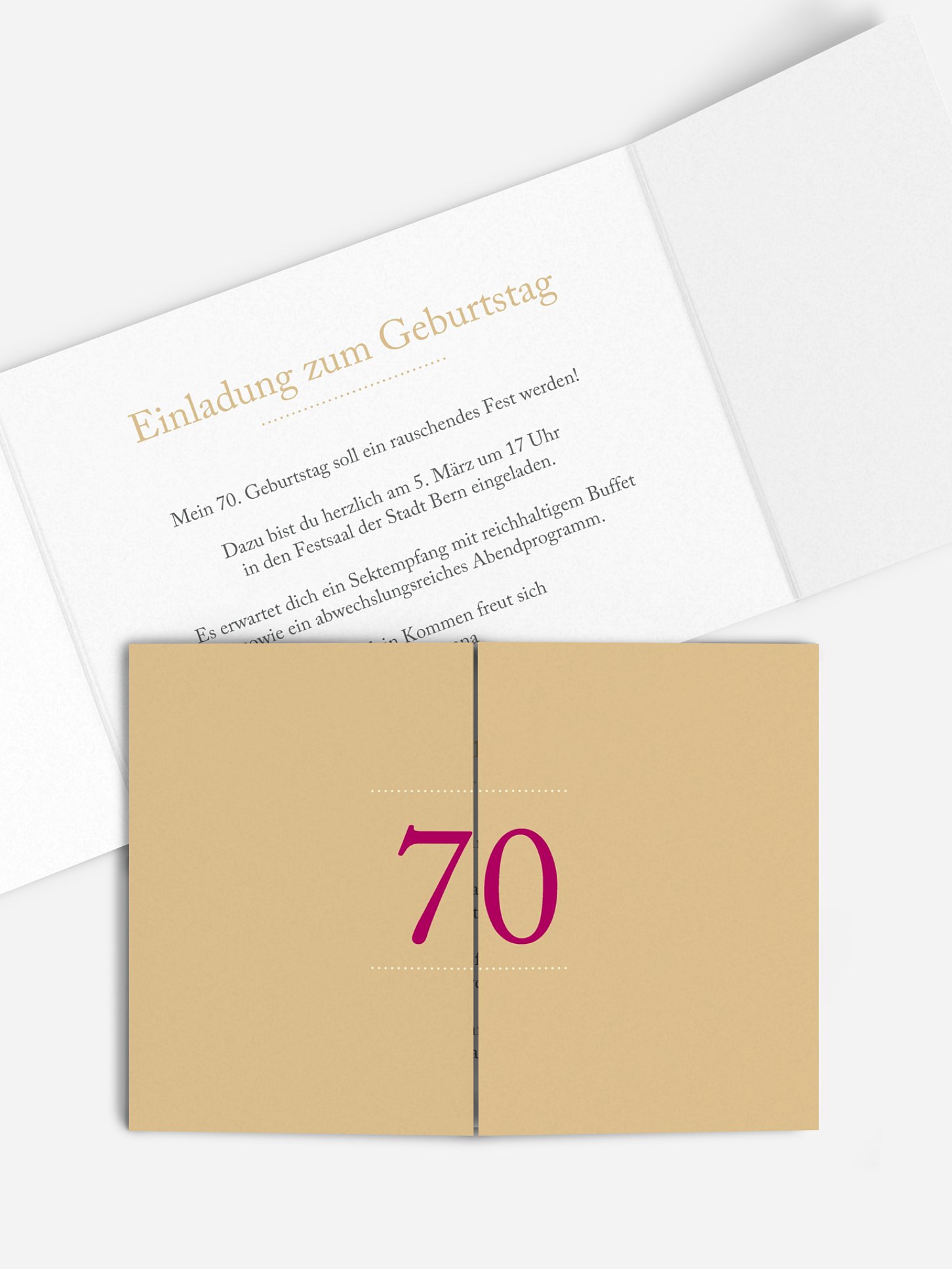 Einladung 70. Geburtstag Schreibklar