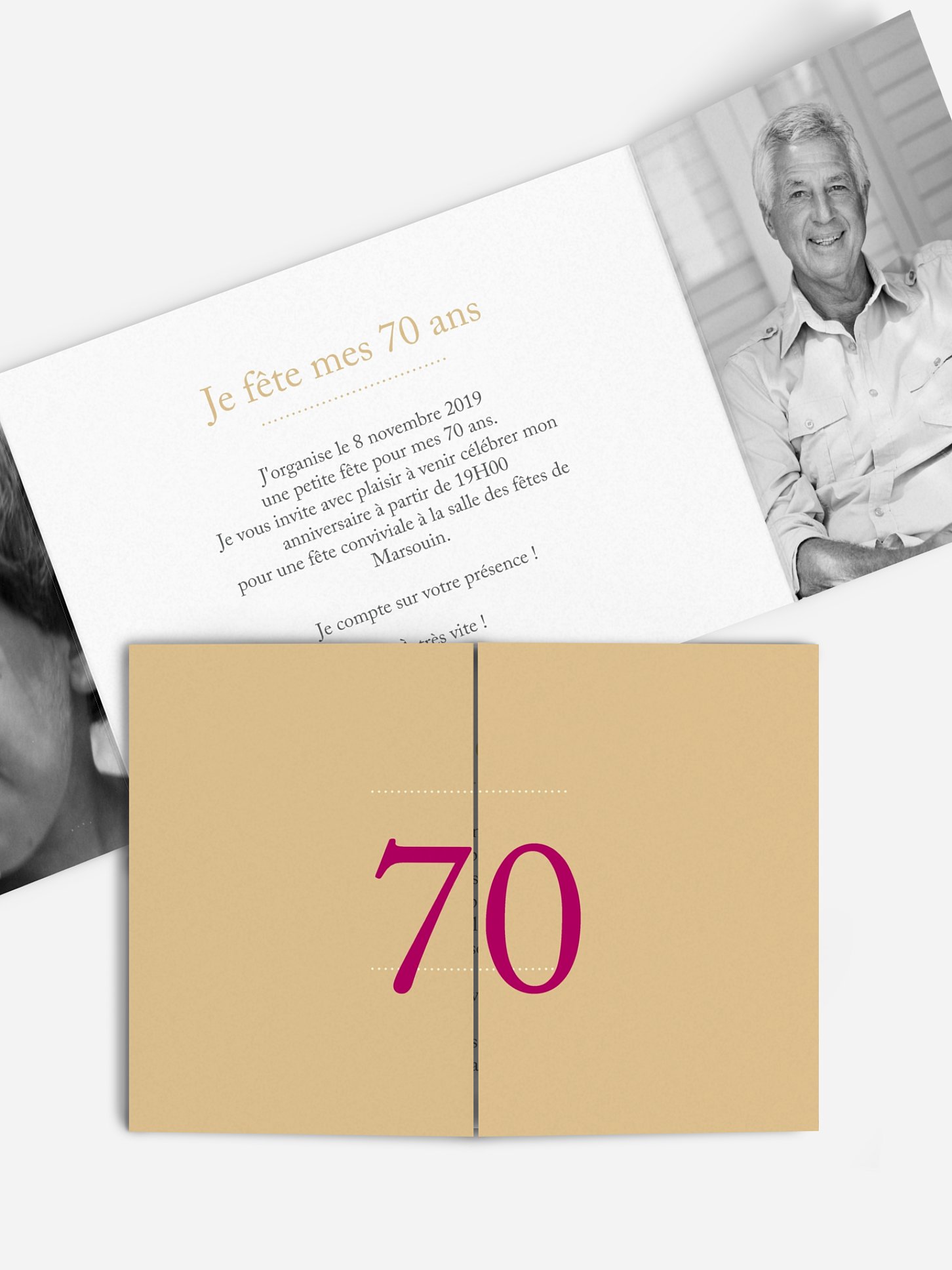 invitation anniversaire 70 Précision