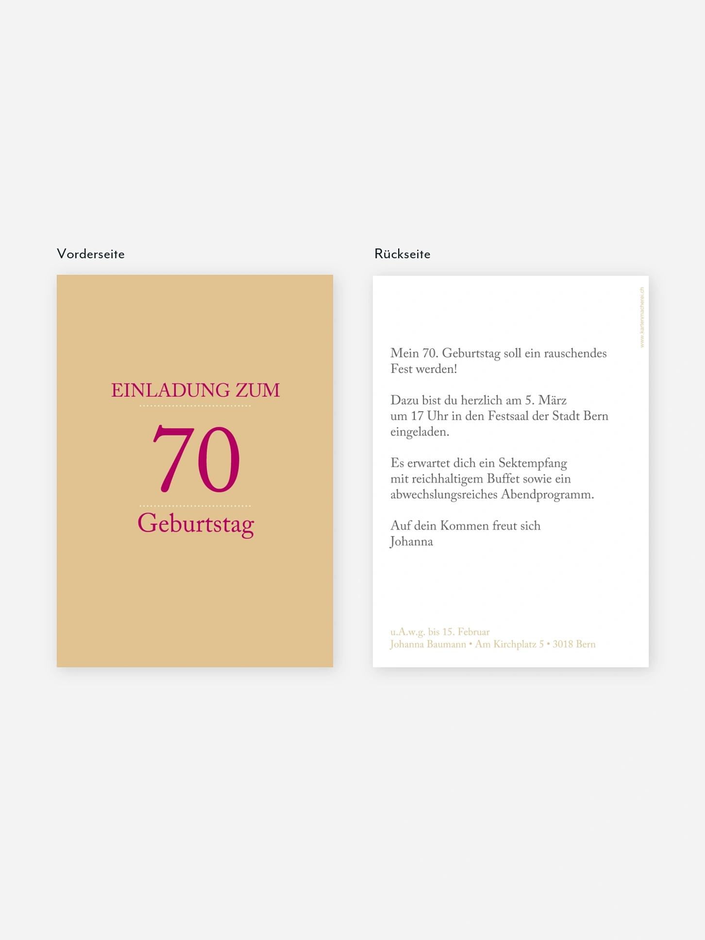 Einladung 70. Geburtstag Schreibklar