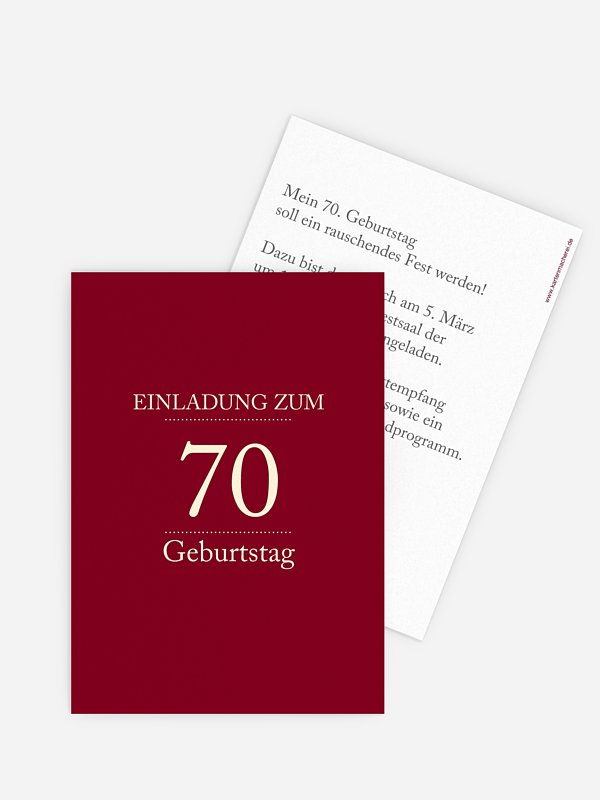 Einladung 70. Geburtstag Schreibklar