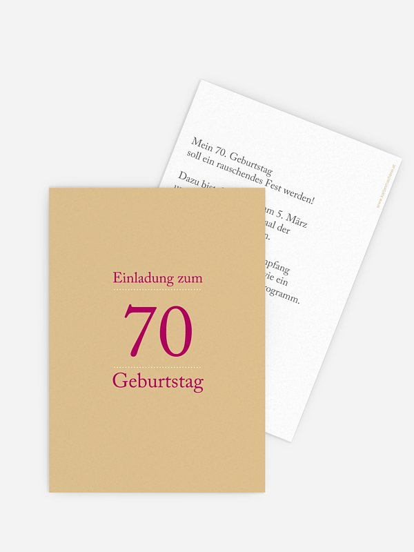 Einladung 70. Geburtstag Schreibklar