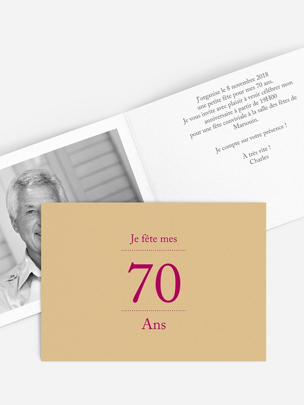 invitation anniversaire 70 Précision