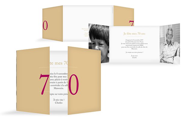 invitation anniversaire 70 Précision