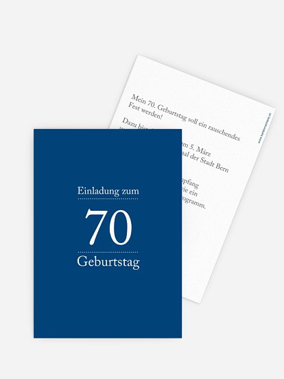 Einladung 70. Geburtstag Schreibklar
