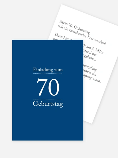Einladung 70. Geburtstag Schreibklar
