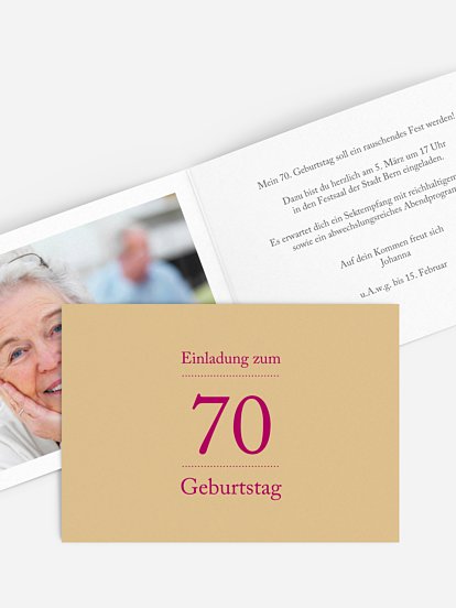 Einladung 70. Geburtstag Schreibklar