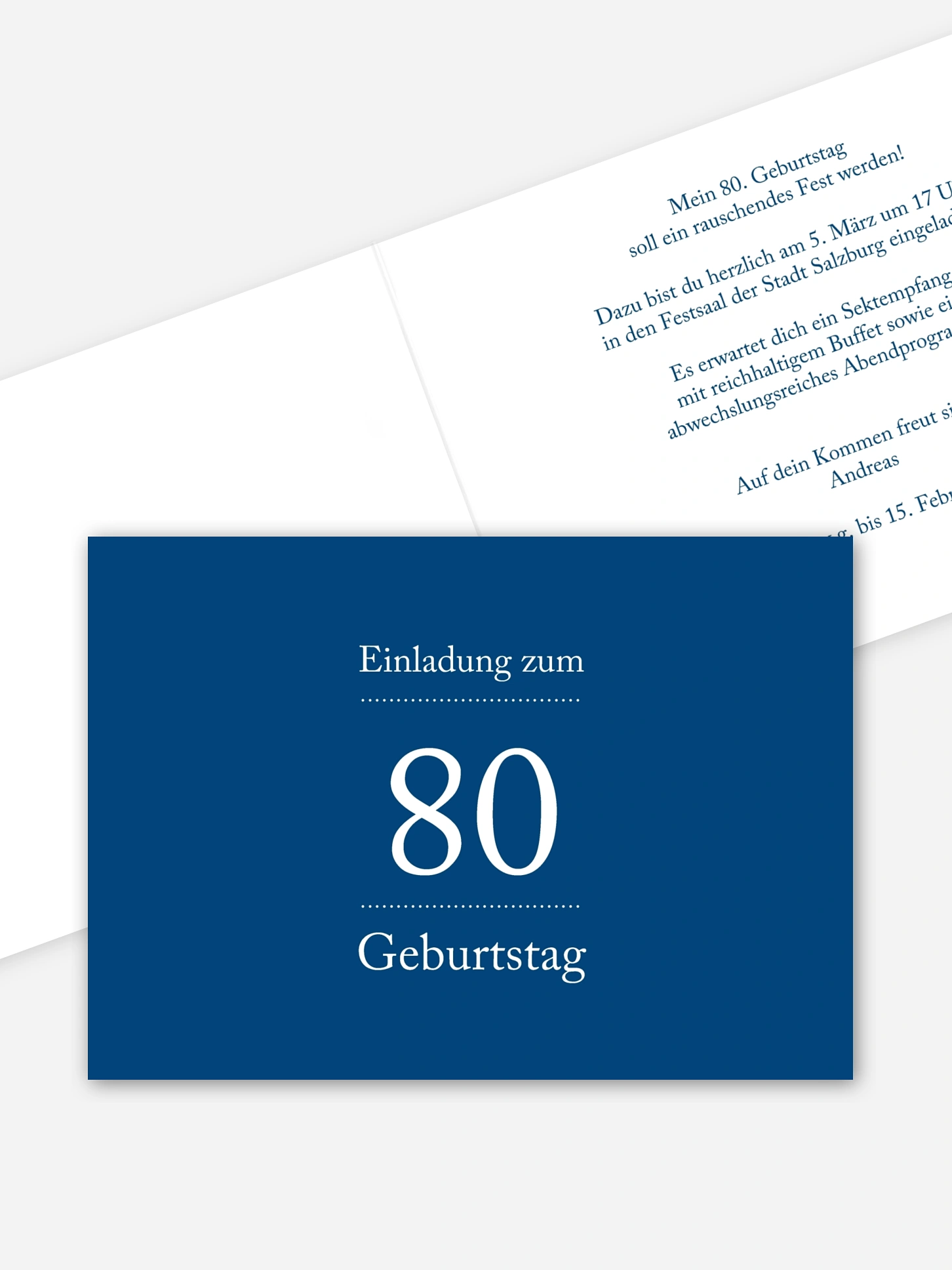 Einladung 80. Geburtstag Schreibklar
