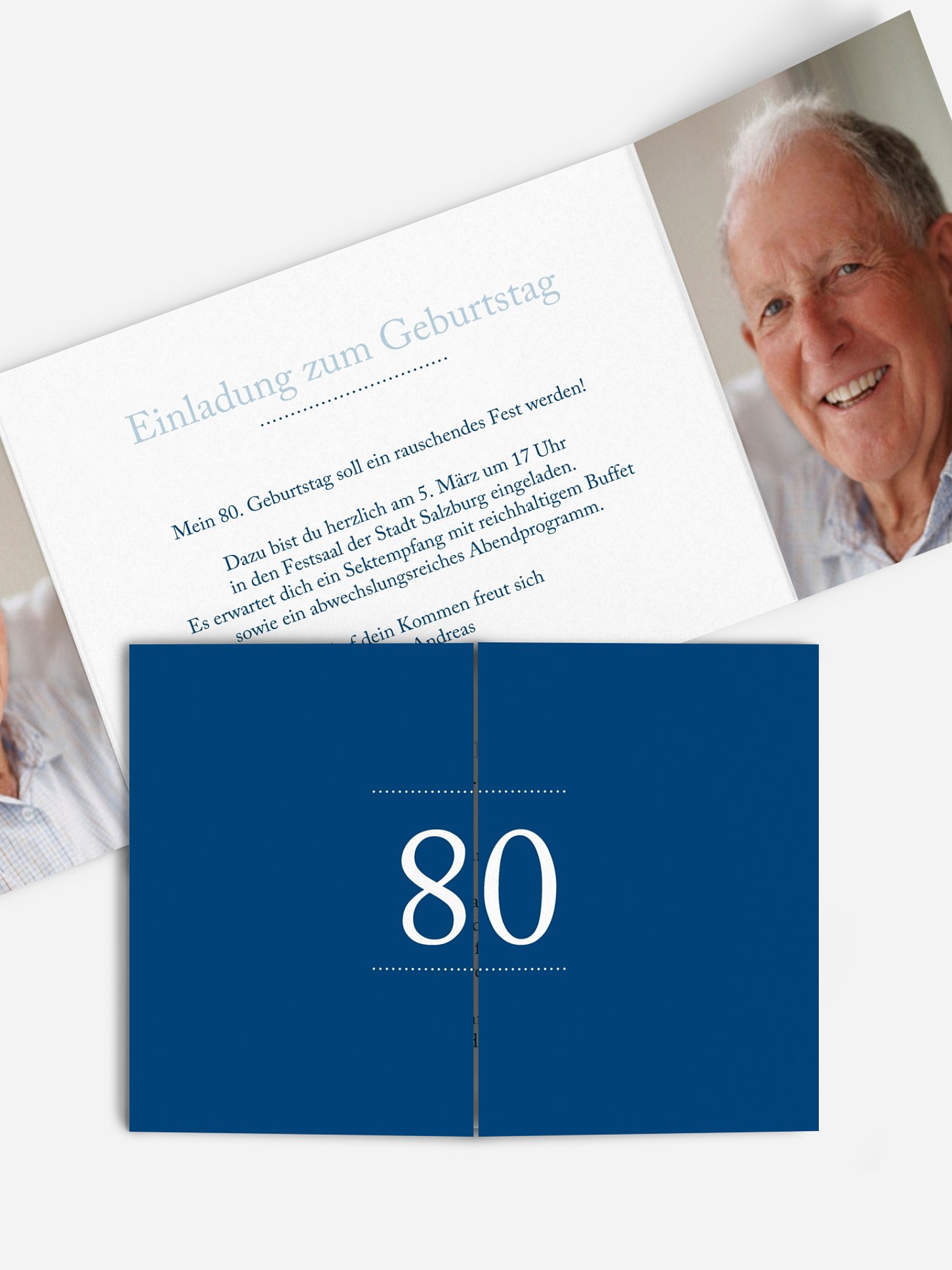 Einladung 80. Geburtstag Schreibklar
