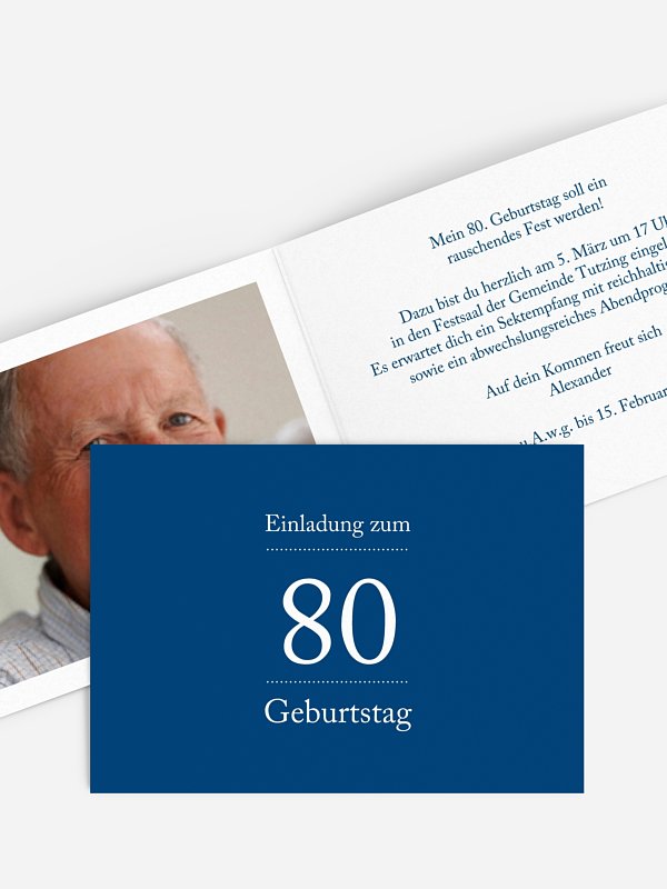 Einladung 80. Geburtstag Schreibklar