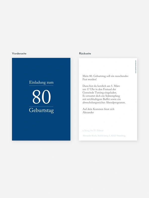 Einladung 80. Geburtstag Schreibklar
