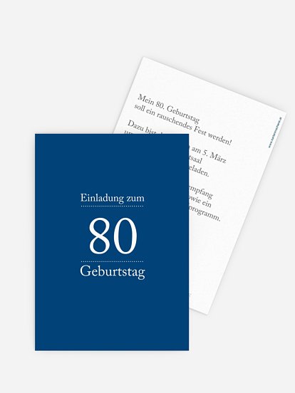 Einladung 80. Geburtstag Schreibklar
