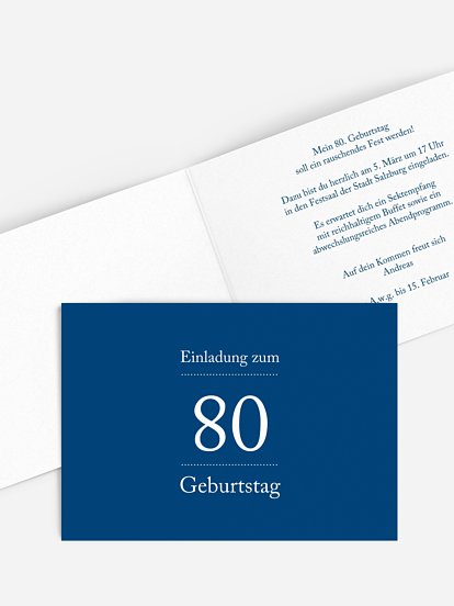 Einladung 80. Geburtstag Schreibklar