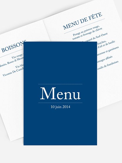 Carte Menu Anniversaire