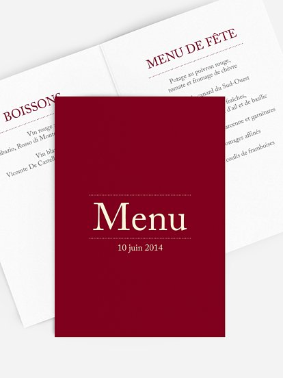 menu anniversaire Precision