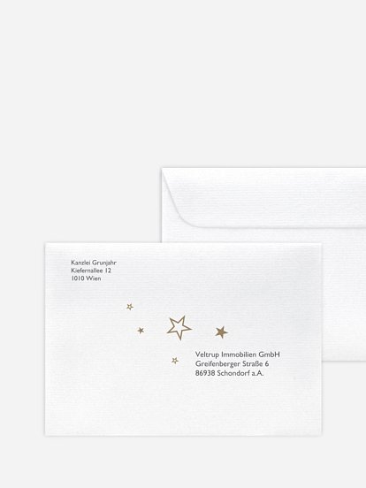 Bedruckte Umschläge geschäftl. Weihnachten Sternenglanz