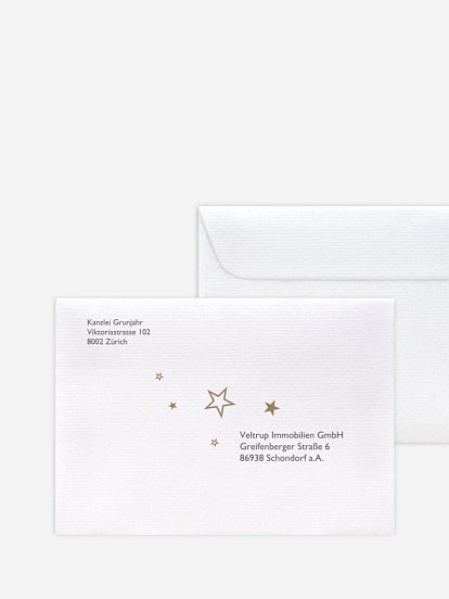 Bedruckte Umschläge geschäftl. Weihnachten Sternenglanz